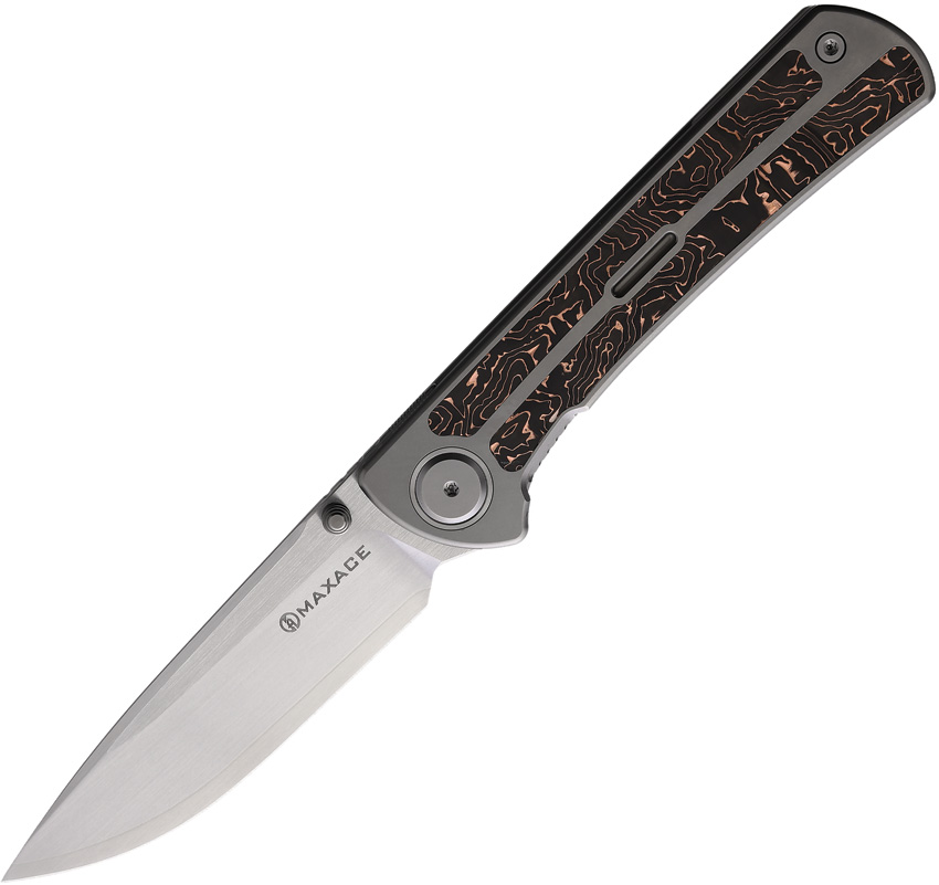 Maxace Peregrine M09A pocket knife, grey, ZDP-189 titanium