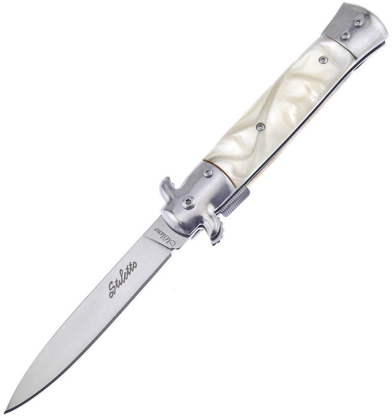 Frost Cutlery Coltello tascabile assistito stiletto italiano Milano  Linerlock in plastica bianca in acciaio inossidabile - Knyfe