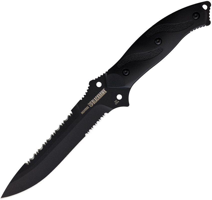 Blackhawk Nightedge BH15NE10BK Fixed Blade Knife Black D2 Zytel