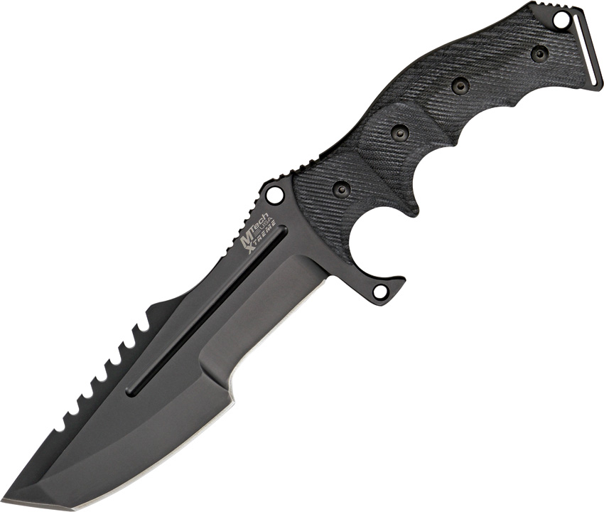 MTech Xtreme MX-8054 Tactical Knife Black 440 G-10 Tanto Plain
