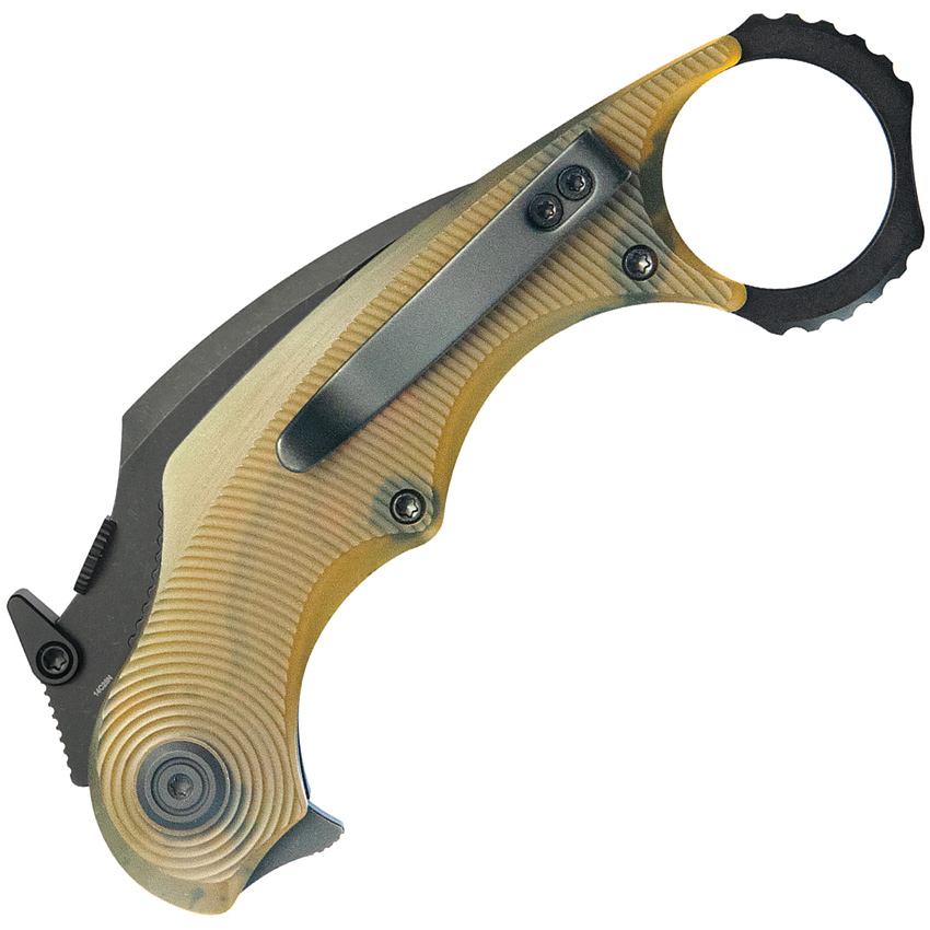 Kubey Rogue Pikal KU298H Karambit yellow 14C28N Ultem