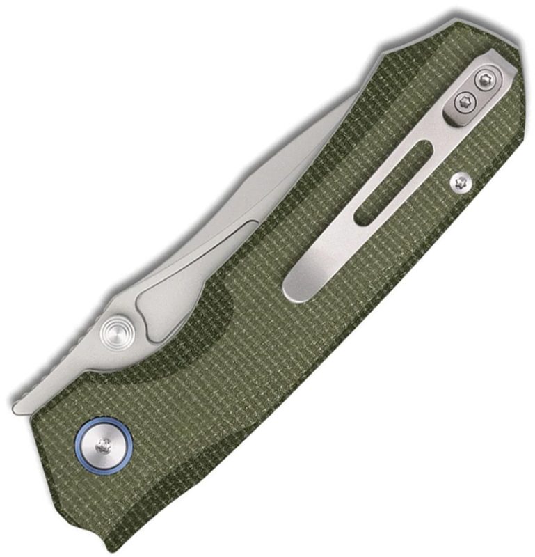 REMETTE Rhino MC25A Pocket Knife Green 14C28N Micarta Buttonlock Drop ...