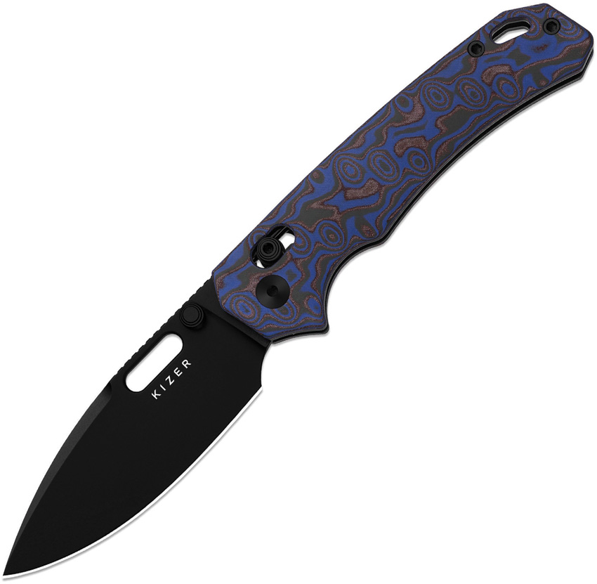 Kizer Outposter V3802CDA2 Pocket Knife, Blue, Nitro-V Micarta